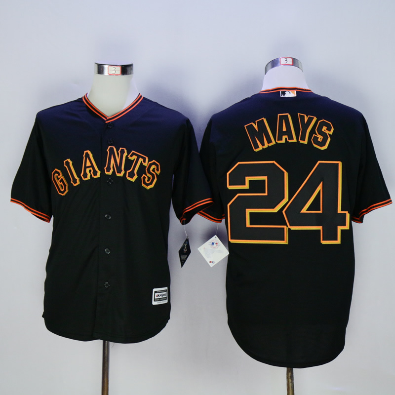 Men San Francisco Giants #24 Mays Black MLB Jerseys